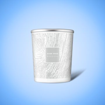 Silver Wood Candle
